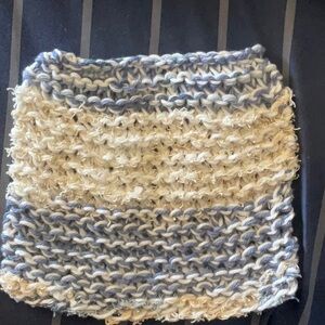Blue Knitted Washcloth
